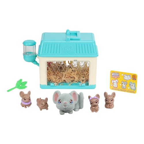 Little Live Pets - Mama Surprise Minis. Feed and Nurture a Lil' Bunny Inside Their Hutch so she can be a Mama. She has 2, 3, or 4 Babies with Surprise Accessories to Dress Up The Babies