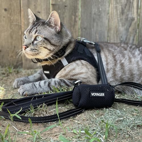 Voyager Step-In Air Dog Harness - All Weather Mesh, Reflective, No Pull Harness for Small, Medium Dogs, Cats - Secure with Hook & Loop Fastener, Buckle, Double D-Rings - Black/Black Trim, S