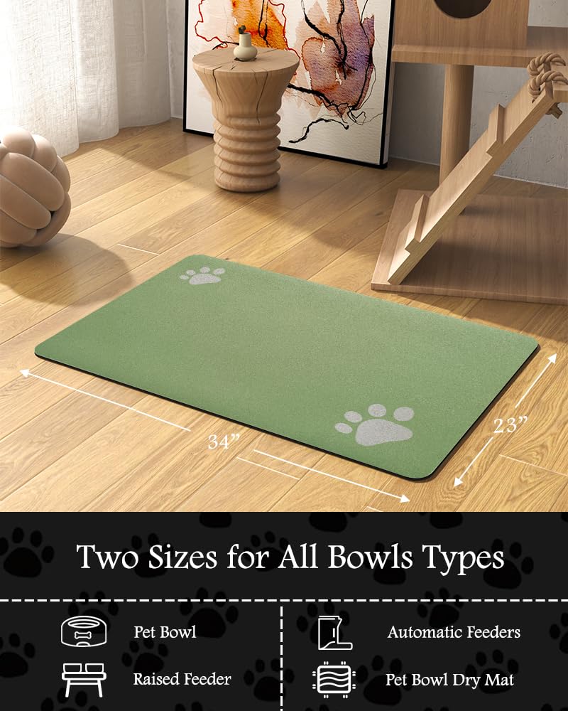 Pet Feeding Mat-Absorbent Dog Mat for Food and Water Bowl-No Stains Quick Dry Dog Water Dispenser Mat-Dog Accessories Pet Supplies-Dog Water Bowl for Messy Drinkers