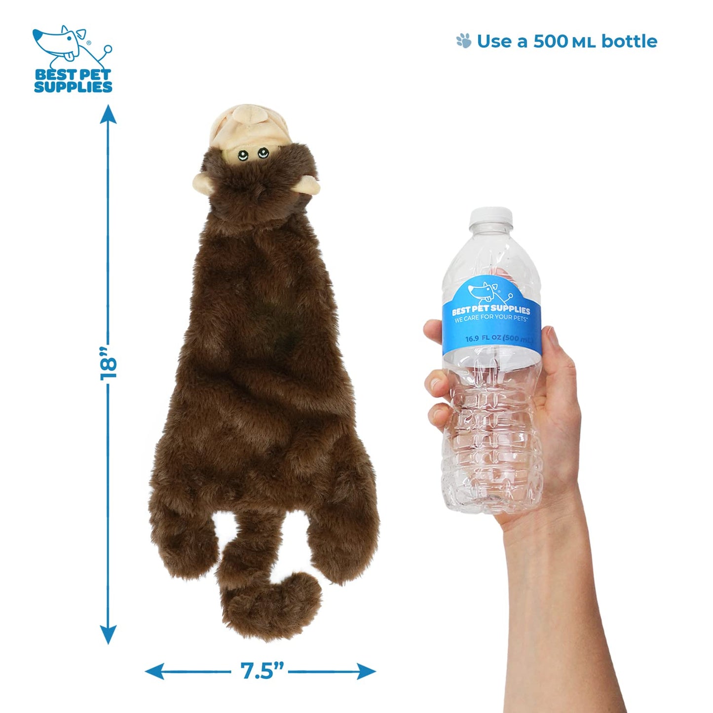 Best Pet Supplies 2-in-1 Stuffless Squeaky Dog Toys with Soft, Durable Fabric for Small, Medium, and Large Pets, No Stuffing for Indoor Play, Supports Active Biting and Play - 1Wild Duck, Small
