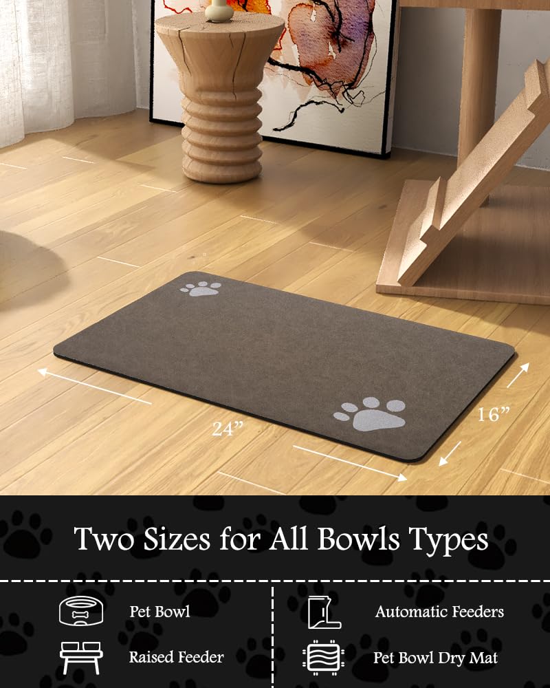 Pet Feeding Mat-Absorbent Dog Mat for Food and Water Bowl-No Stains Quick Dry Dog Water Dispenser Mat-Dog Accessories Pet Supplies-Dog Water Bowl for Messy Drinkers