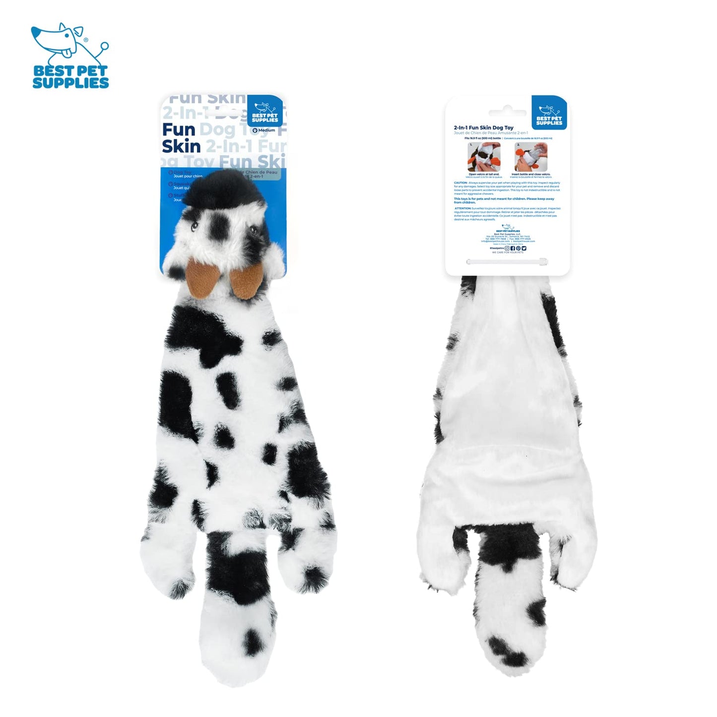 Best Pet Supplies 2-in-1 Stuffless Squeaky Dog Toys with Soft, Durable Fabric for Small, Medium, and Large Pets, No Stuffing for Indoor Play, Supports Active Biting and Play - 1Wild Duck, Small