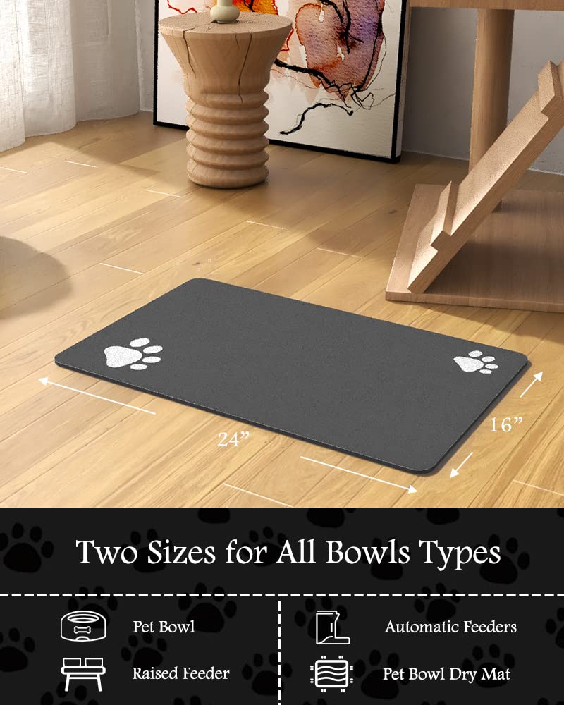 Pet Feeding Mat-Absorbent Dog Mat for Food and Water Bowl-No Stains Quick Dry Dog Water Dispenser Mat-Dog Accessories Pet Supplies-Dog Water Bowl for Messy Drinkers