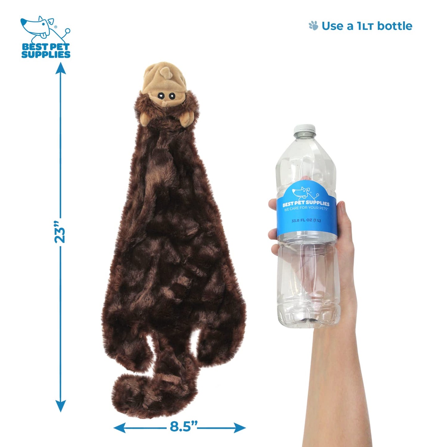 Best Pet Supplies 2-in-1 Stuffless Squeaky Dog Toys with Soft, Durable Fabric for Small, Medium, and Large Pets, No Stuffing for Indoor Play, Supports Active Biting and Play - 1Wild Duck, Small