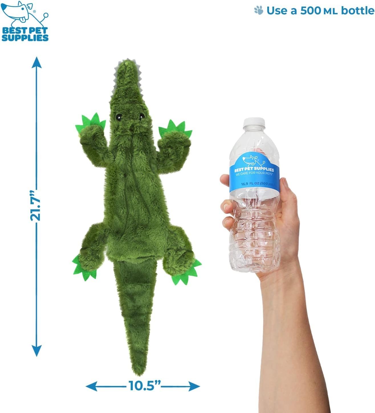 Best Pet Supplies 2-in-1 Stuffless Squeaky Dog Toys with Soft, Durable Fabric for Small, Medium, and Large Pets, No Stuffing for Indoor Play, Supports Active Biting and Play - 1Wild Duck, Small