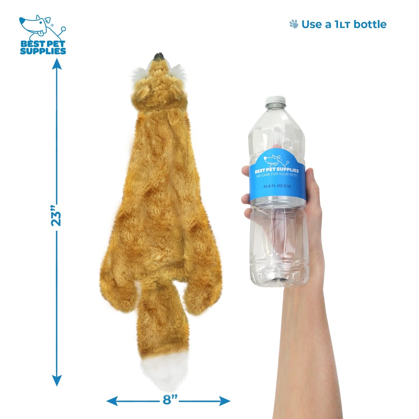 Best Pet Supplies 2-in-1 Stuffless Squeaky Dog Toys with Soft, Durable Fabric for Small, Medium, and Large Pets, No Stuffing for Indoor Play, Supports Active Biting and Play - 1Wild Duck, Small