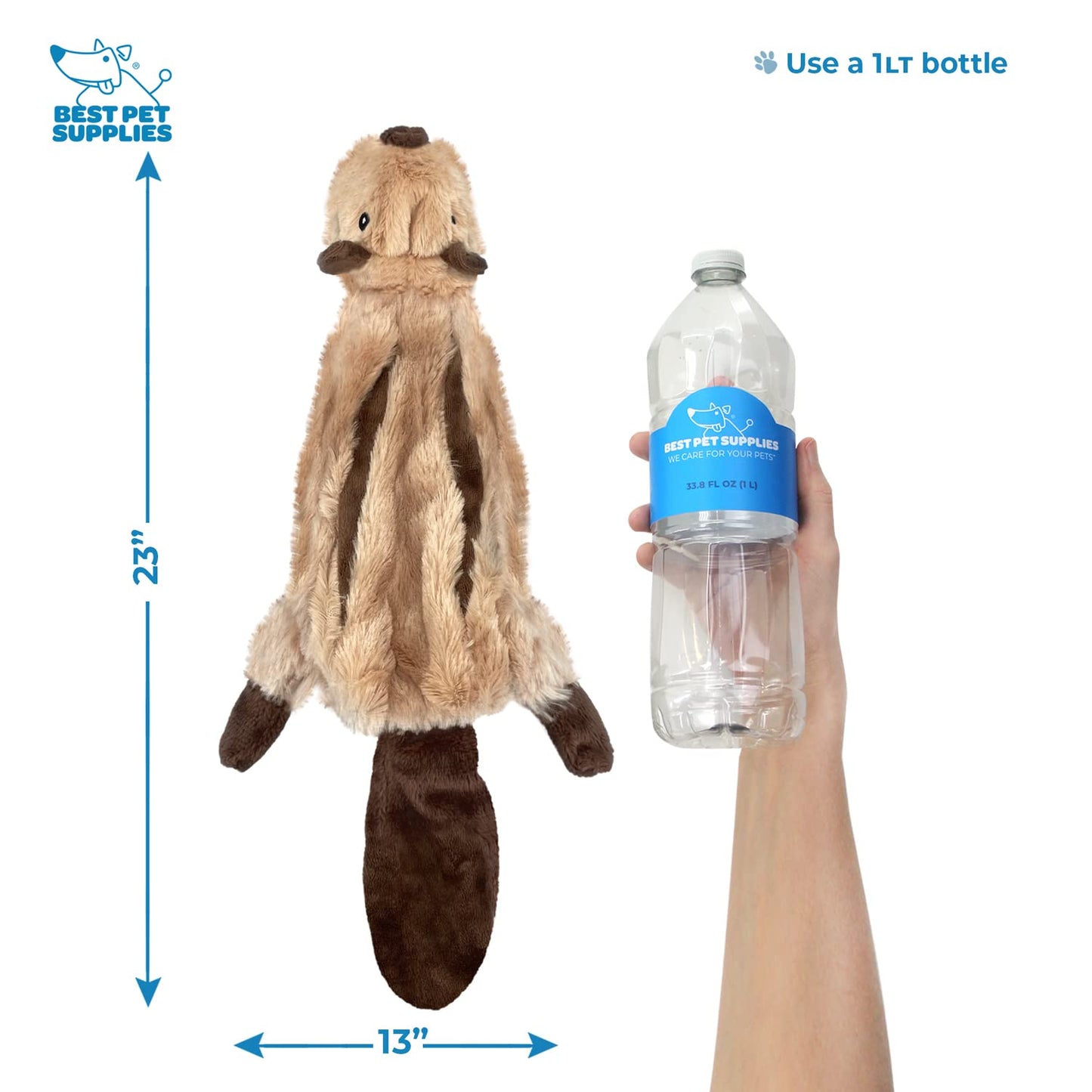 Best Pet Supplies 2-in-1 Stuffless Squeaky Dog Toys with Soft, Durable Fabric for Small, Medium, and Large Pets, No Stuffing for Indoor Play, Supports Active Biting and Play - 1Wild Duck, Small