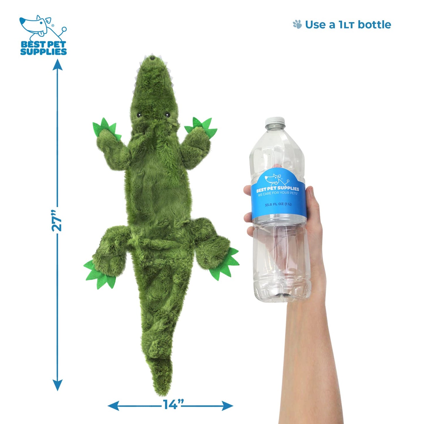 Best Pet Supplies 2-in-1 Stuffless Squeaky Dog Toys with Soft, Durable Fabric for Small, Medium, and Large Pets, No Stuffing for Indoor Play, Supports Active Biting and Play - 1Wild Duck, Small