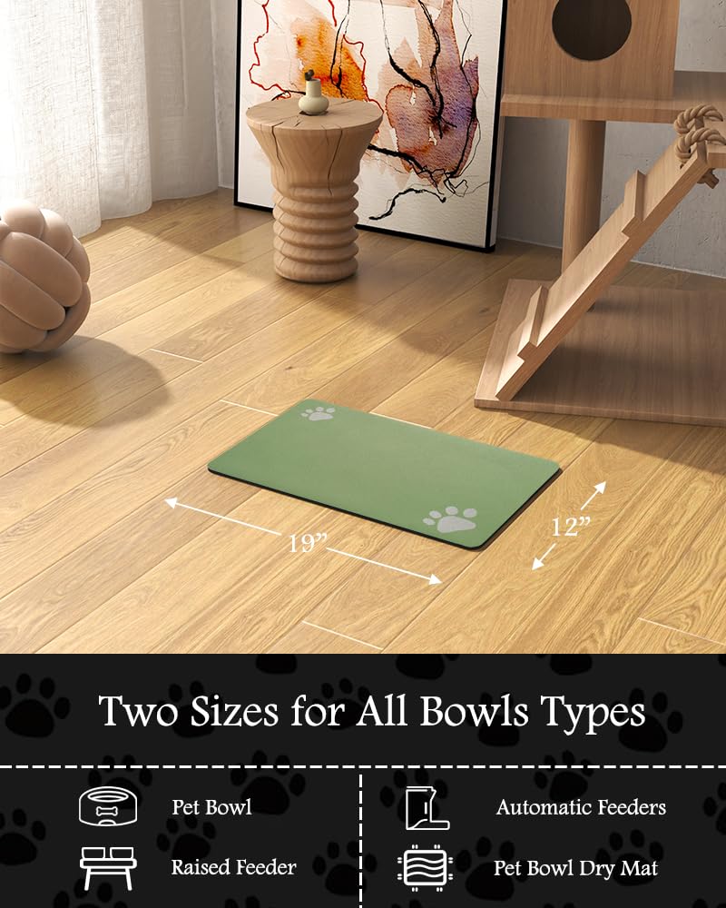 Pet Feeding Mat-Absorbent Dog Mat for Food and Water Bowl-No Stains Quick Dry Dog Water Dispenser Mat-Dog Accessories Pet Supplies-Dog Water Bowl for Messy Drinkers