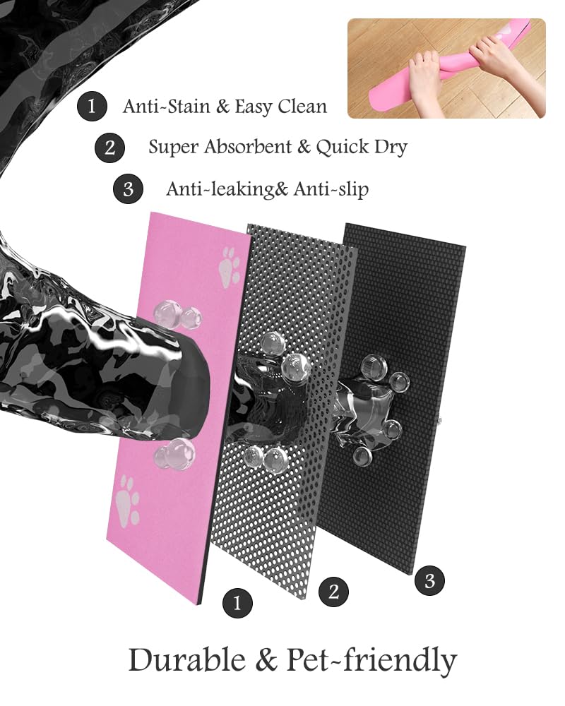 Pet Feeding Mat-Absorbent Dog Mat for Food and Water Bowl-No Stains Quick Dry Dog Water Dispenser Mat-Dog Accessories Pet Supplies-Dog Water Bowl for Messy Drinkers