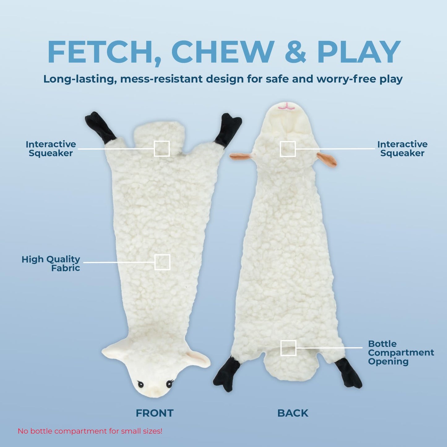 Best Pet Supplies 2-in-1 Stuffless Squeaky Dog Toys with Soft, Durable Fabric for Small, Medium, and Large Pets, No Stuffing for Indoor Play, Supports Active Biting and Play - 1Wild Duck, Small
