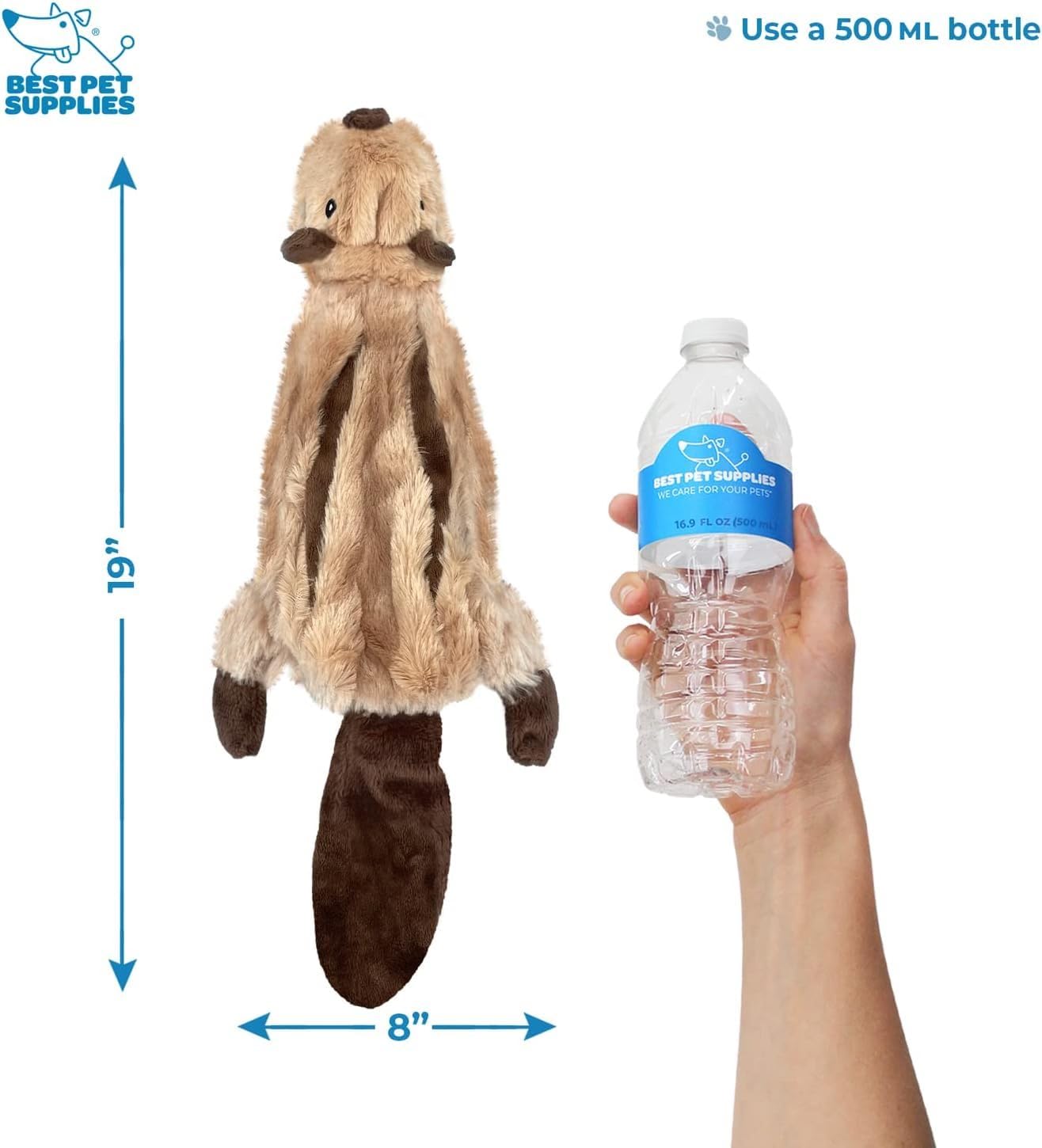 Best Pet Supplies 2-in-1 Stuffless Squeaky Dog Toys with Soft, Durable Fabric for Small, Medium, and Large Pets, No Stuffing for Indoor Play, Supports Active Biting and Play - 1Wild Duck, Small