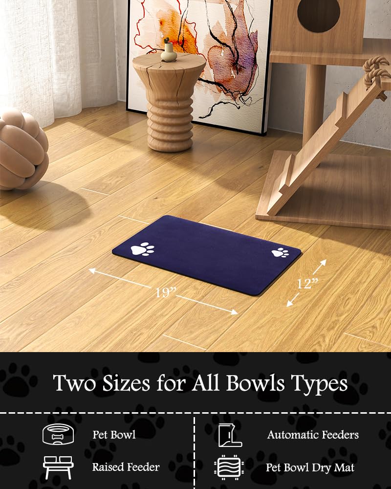 Pet Feeding Mat-Absorbent Dog Mat for Food and Water Bowl-No Stains Quick Dry Dog Water Dispenser Mat-Dog Accessories Pet Supplies-Dog Water Bowl for Messy Drinkers
