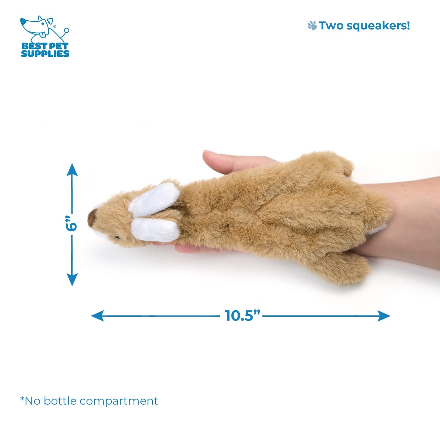 Best Pet Supplies 2-in-1 Stuffless Squeaky Dog Toys with Soft, Durable Fabric for Small, Medium, and Large Pets, No Stuffing for Indoor Play, Supports Active Biting and Play - 1Wild Duck, Small