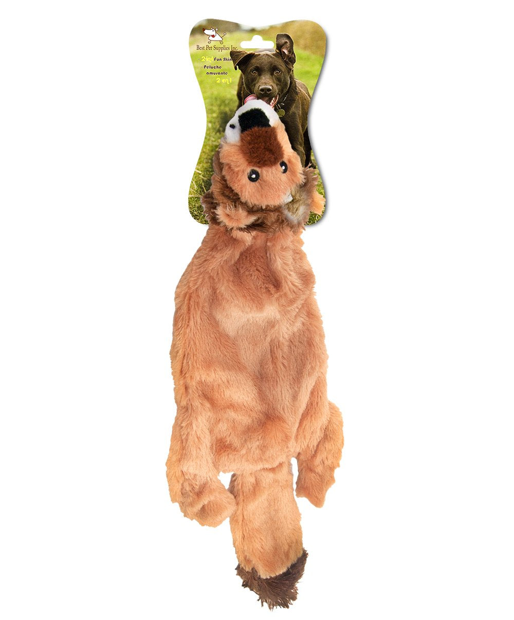 Best Pet Supplies 2-in-1 Stuffless Squeaky Dog Toys with Soft, Durable Fabric for Small, Medium, and Large Pets, No Stuffing for Indoor Play, Supports Active Biting and Play - 1Wild Duck, Small