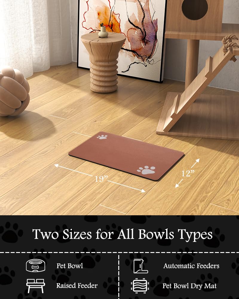 Pet Feeding Mat-Absorbent Dog Mat for Food and Water Bowl-No Stains Quick Dry Dog Water Dispenser Mat-Dog Accessories Pet Supplies-Dog Water Bowl for Messy Drinkers