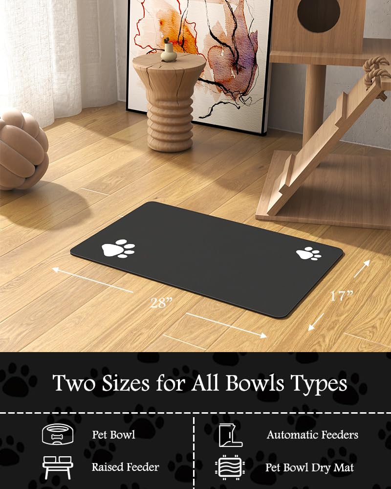 Pet Feeding Mat-Absorbent Dog Mat for Food and Water Bowl-No Stains Quick Dry Dog Water Dispenser Mat-Dog Accessories Pet Supplies-Dog Water Bowl for Messy Drinkers