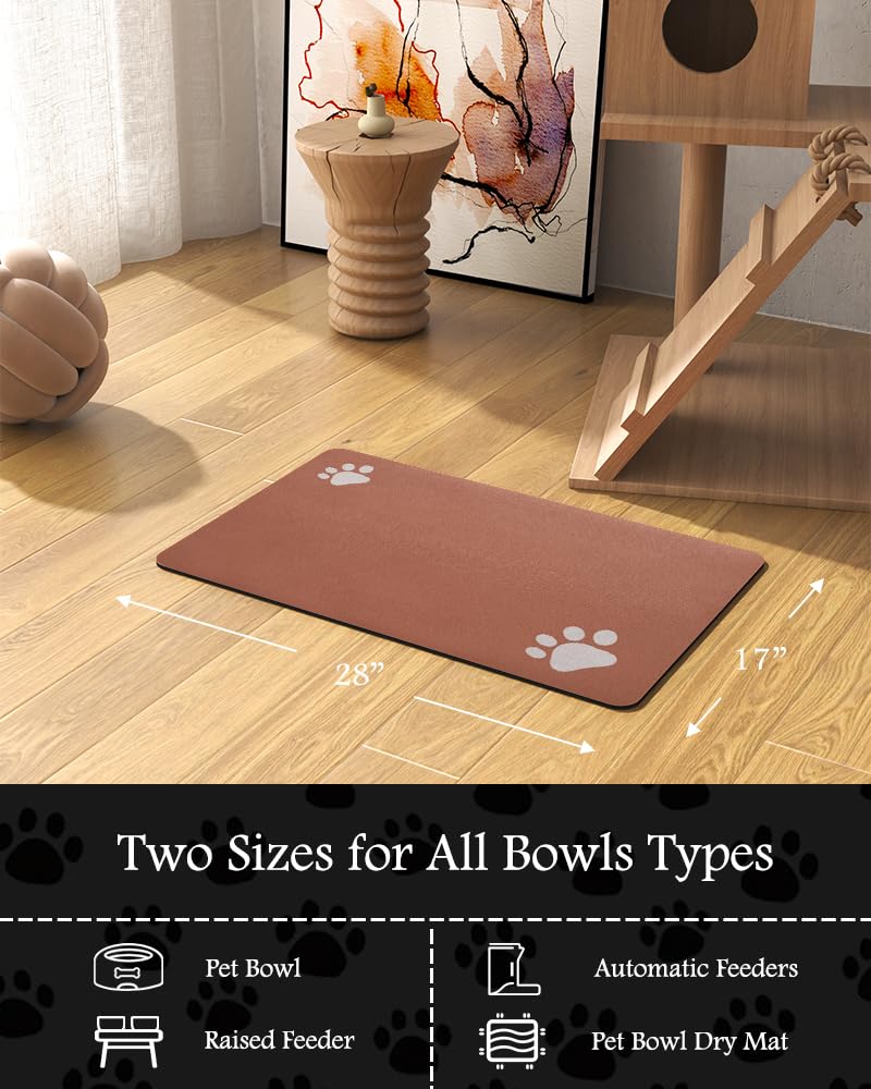 Pet Feeding Mat-Absorbent Dog Mat for Food and Water Bowl-No Stains Quick Dry Dog Water Dispenser Mat-Dog Accessories Pet Supplies-Dog Water Bowl for Messy Drinkers