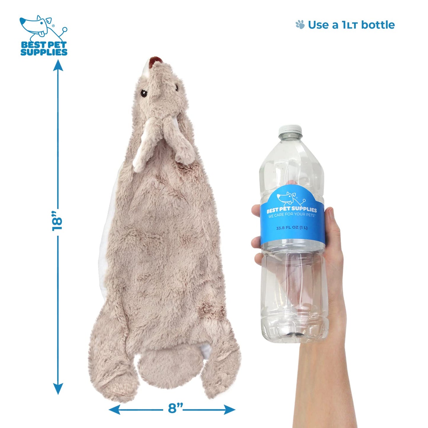 Best Pet Supplies 2-in-1 Stuffless Squeaky Dog Toys with Soft, Durable Fabric for Small, Medium, and Large Pets, No Stuffing for Indoor Play, Supports Active Biting and Play - 1Wild Duck, Small