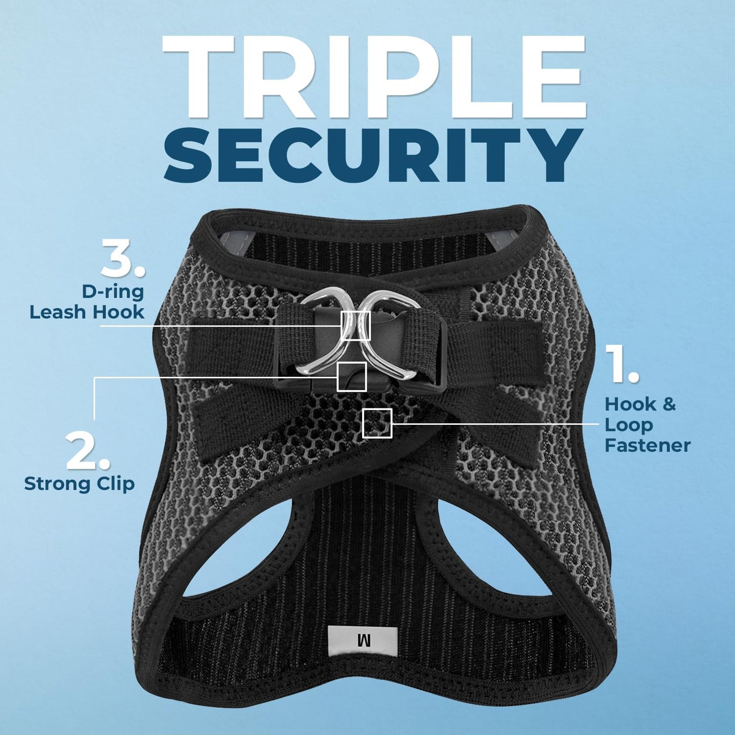 Voyager Step-In Air Dog Harness - All Weather Mesh, Reflective, No Pull Harness for Small, Medium Dogs, Cats - Secure with Hook & Loop Fastener, Buckle, Double D-Rings - Black/Black Trim, S