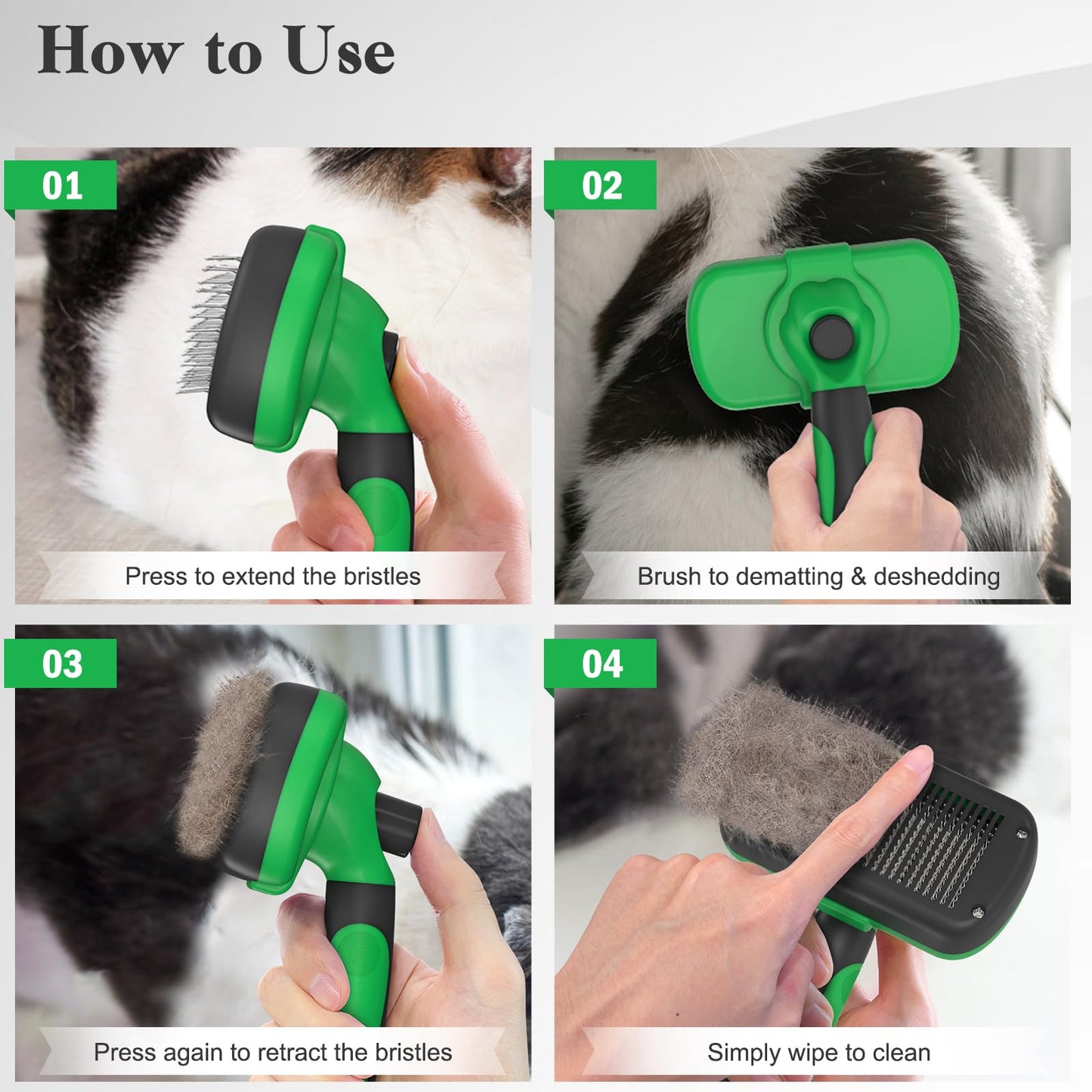 Swihauk Self Cleaning Slicker Brush for Dogs & Cats, Skin Friendly Grooming Cat Brush, Dog Brush for Shedding, Deshedding Brush, Hair Brush Puppy Brush for Haired Dogs, Pet Supplies Accessories, Blue