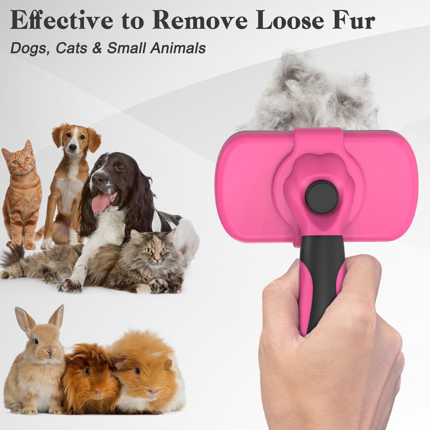 Swihauk Self Cleaning Slicker Brush for Dogs & Cats, Skin Friendly Grooming Cat Brush, Dog Brush for Shedding, Deshedding Brush, Hair Brush Puppy Brush for Haired Dogs, Pet Supplies Accessories, Blue