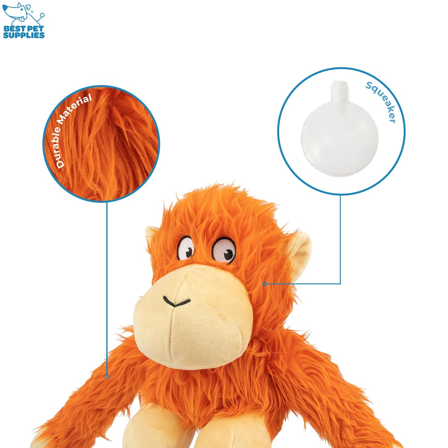 Best Pet Supplies 2-in-1 Stuffless Squeaky Dog Toys with Soft, Durable Fabric for Small, Medium, and Large Pets, No Stuffing for Indoor Play, Supports Active Biting and Play - 1Wild Duck, Small