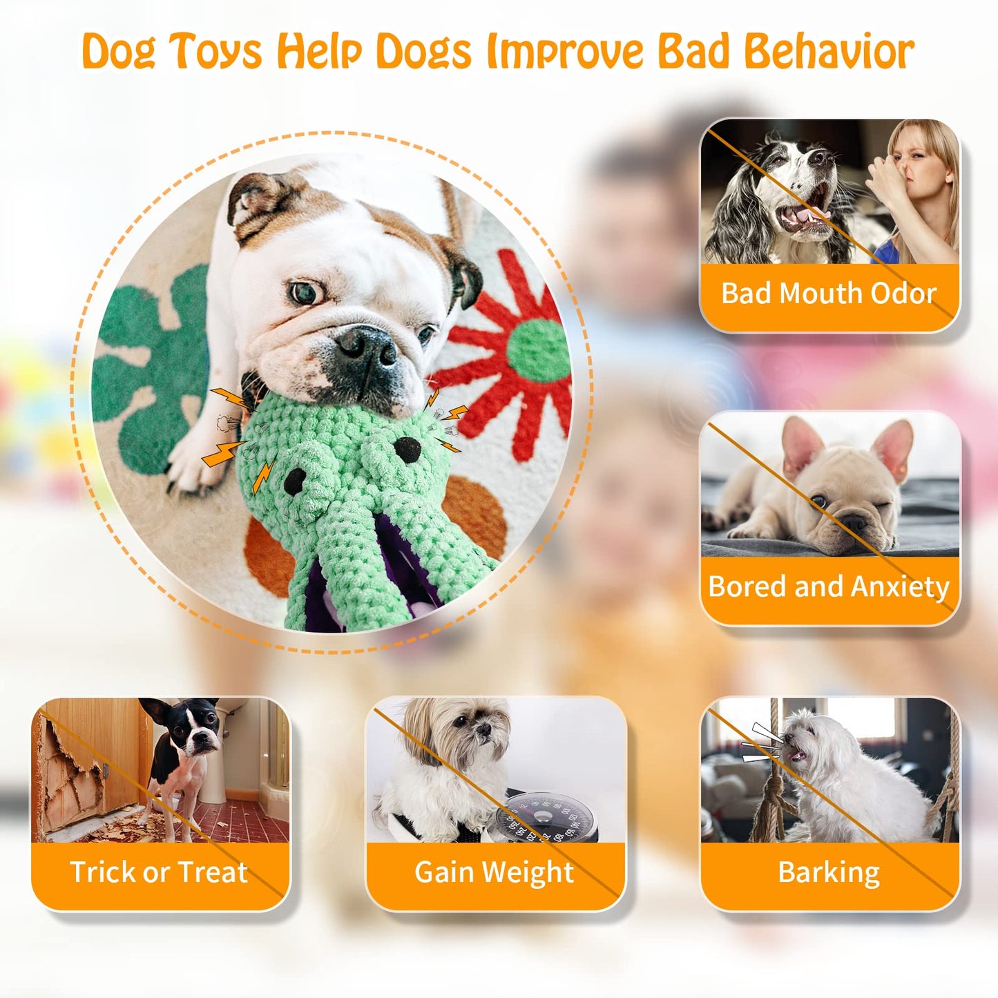 Squeaky Dog Toys for Large Dogs: Plush Dog Toys with Soft Fabric - Pet Toys for Small, Medium, and Large Dogs - Puppy Toys to Keep Them Busy