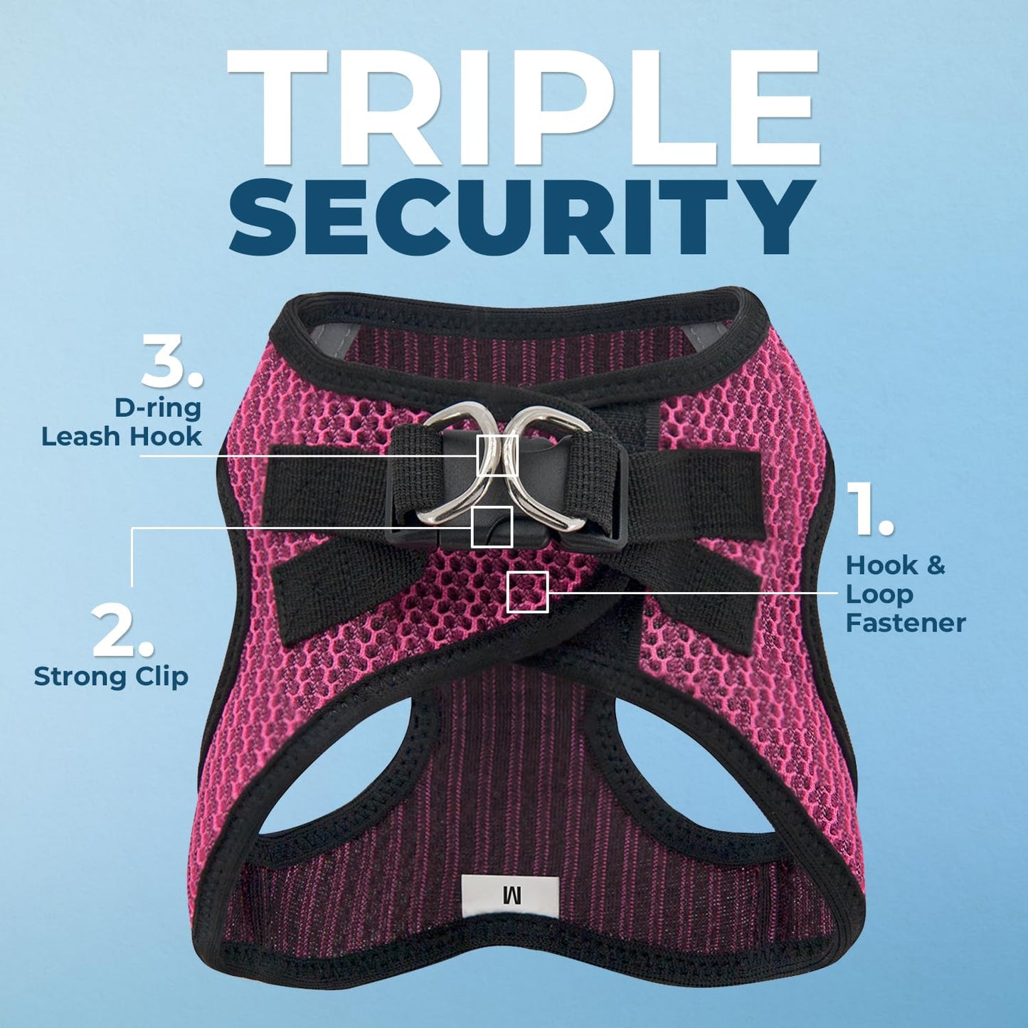 Voyager Step-In Air Dog Harness - All Weather Mesh, Reflective, No Pull Harness for Small, Medium Dogs, Cats - Secure with Hook & Loop Fastener, Buckle, Double D-Rings - Black/Black Trim, S