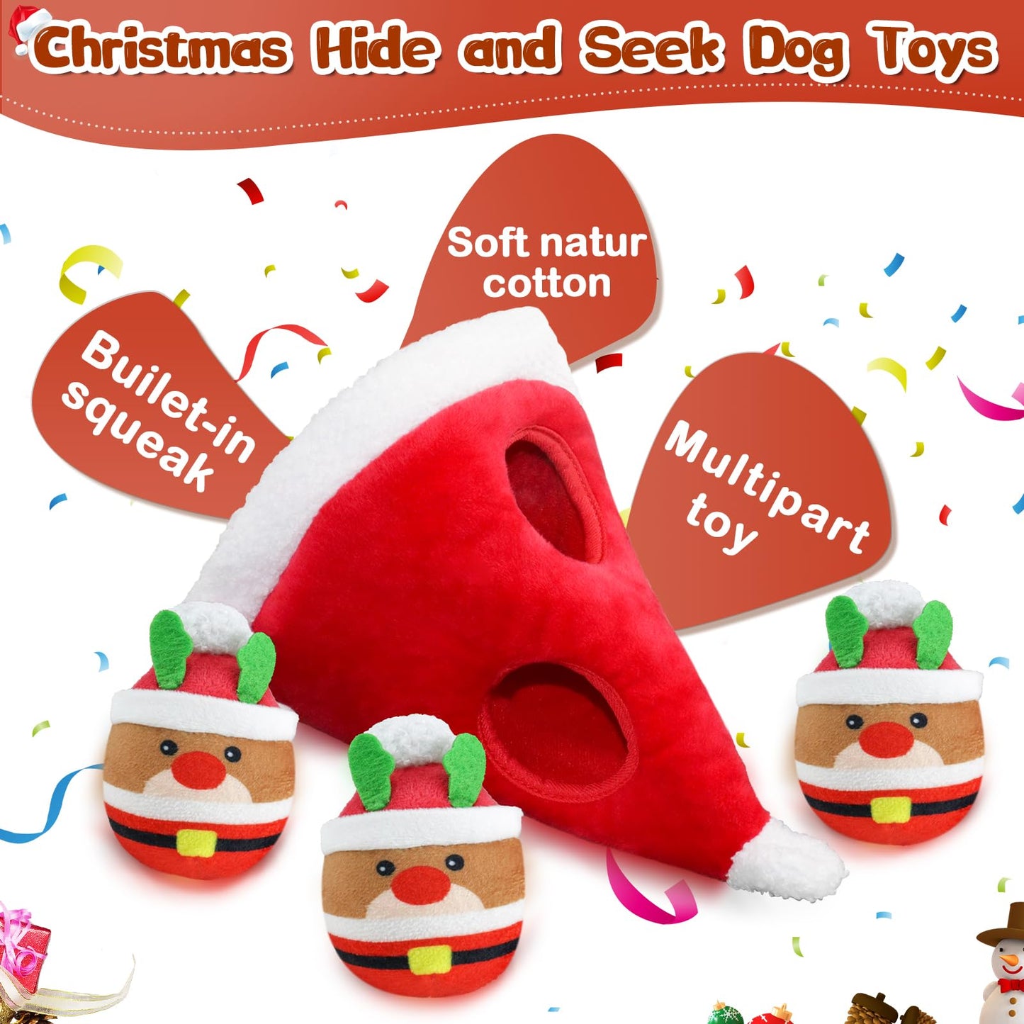 Squeaky Dog Toys for Large Dogs: Plush Dog Toys with Soft Fabric - Pet Toys for Small, Medium, and Large Dogs - Puppy Toys to Keep Them Busy