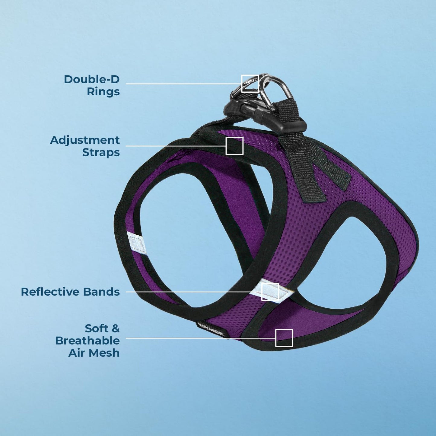 Voyager Step-In Air Dog Harness - All Weather Mesh, Reflective, No Pull Harness for Small, Medium Dogs, Cats - Secure with Hook & Loop Fastener, Buckle, Double D-Rings - Black/Black Trim, S