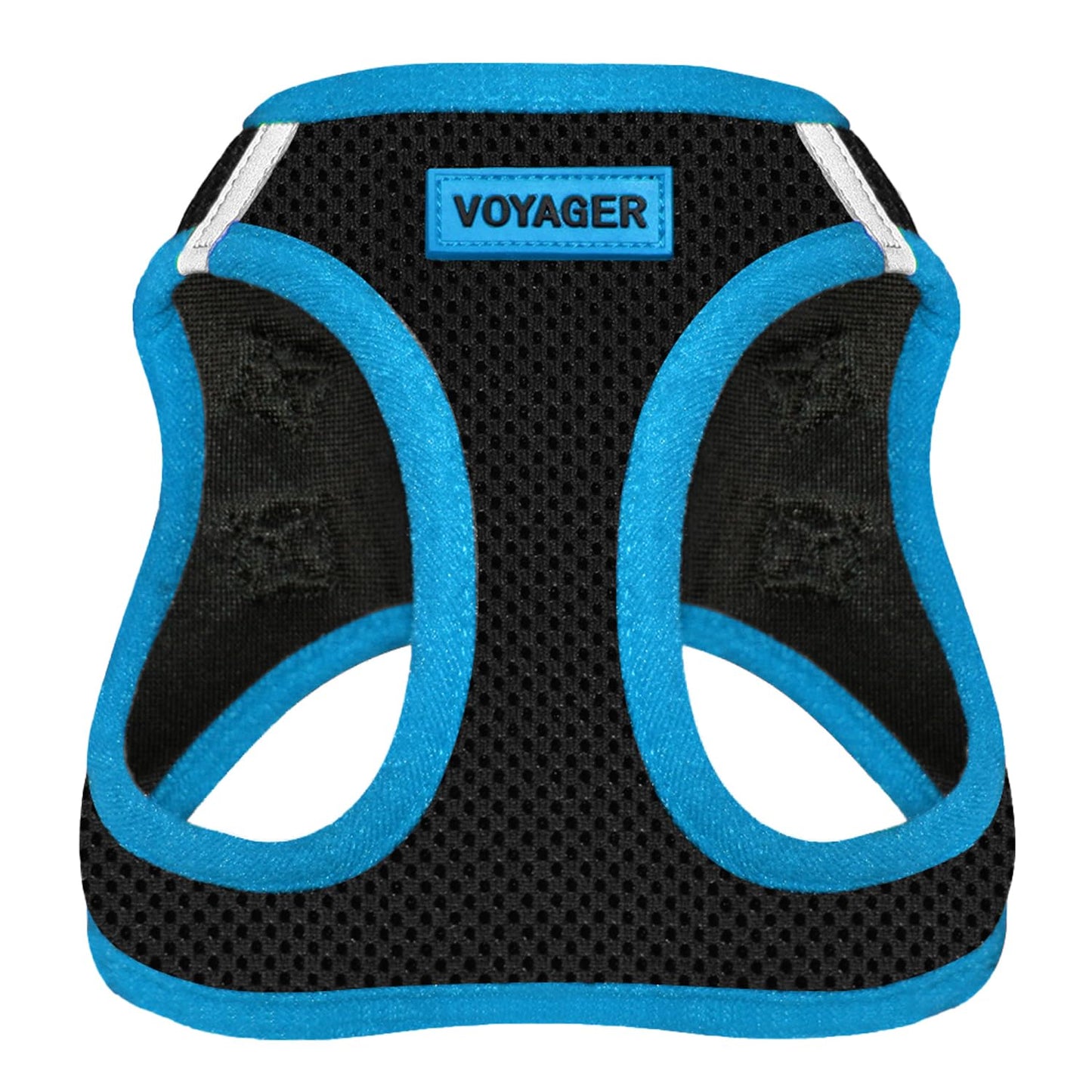 Voyager Step-In Air Dog Harness - All Weather Mesh, Reflective, No Pull Harness for Small, Medium Dogs, Cats - Secure with Hook & Loop Fastener, Buckle, Double D-Rings - Black/Black Trim, S