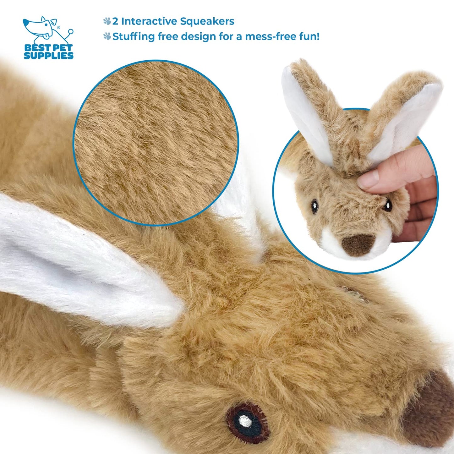 Best Pet Supplies 2-in-1 Stuffless Squeaky Dog Toys with Soft, Durable Fabric for Small, Medium, and Large Pets, No Stuffing for Indoor Play, Supports Active Biting and Play - 1Wild Duck, Small