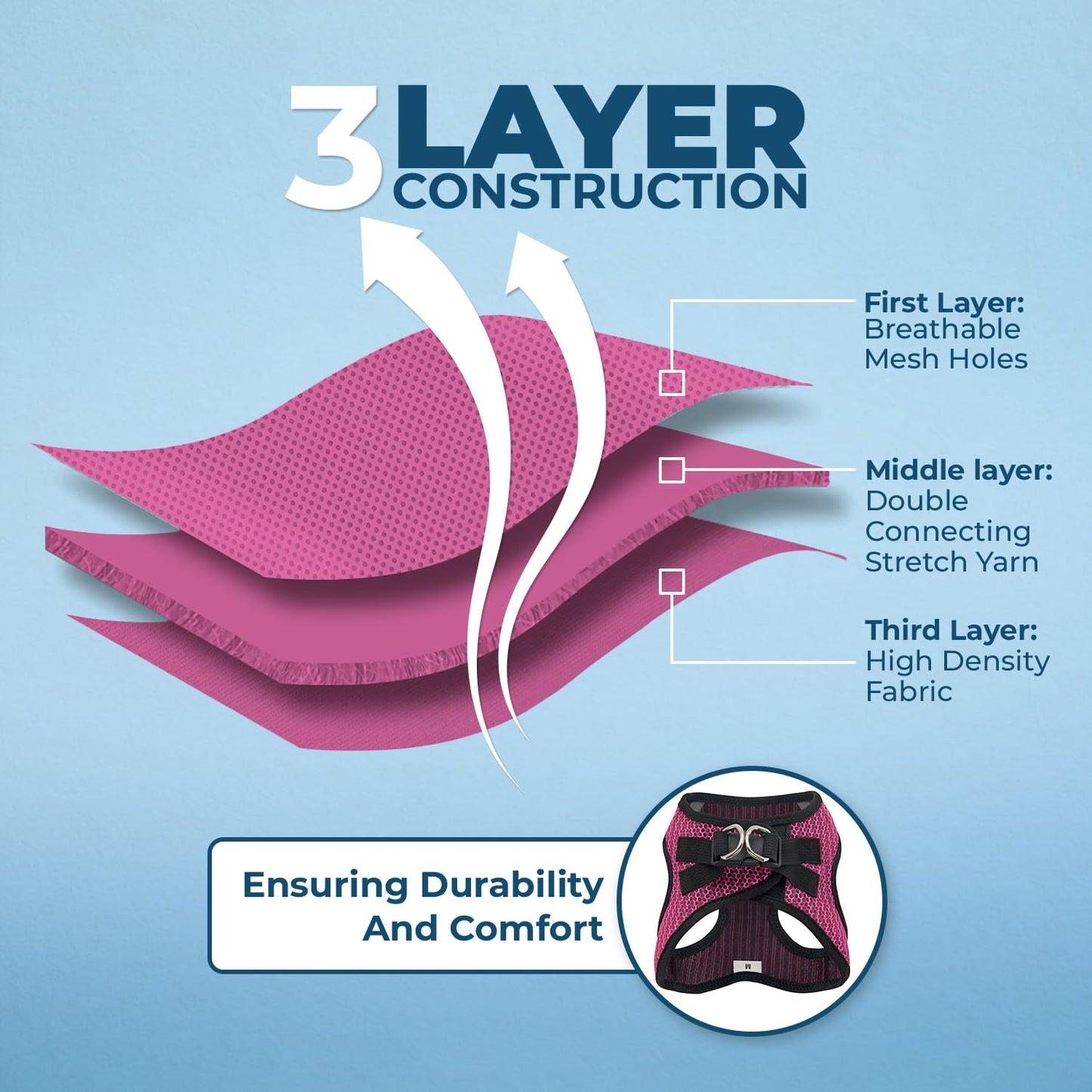 Best Pet Supplies Voyager Step-in Air Dog Harness - All Weather Mesh Step in Vest Harness for Small and Medium Dogs by - Harness (Fuchsia), Medium