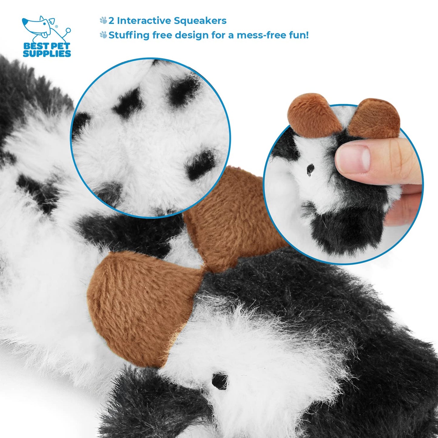 Best Pet Supplies 2-in-1 Stuffless Squeaky Dog Toys with Soft, Durable Fabric for Small, Medium, and Large Pets, No Stuffing for Indoor Play, Supports Active Biting and Play - 1Wild Duck, Small