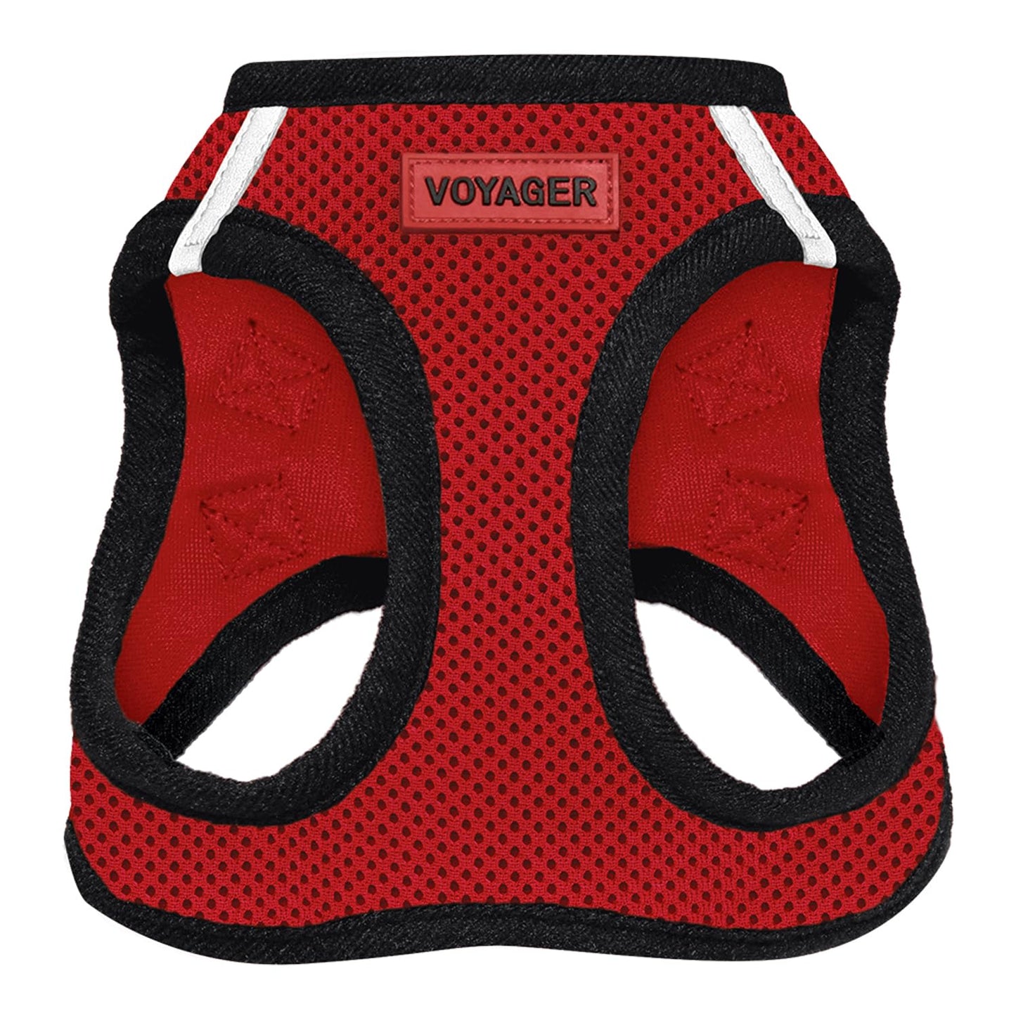 Voyager Step-In Air Dog Harness - All Weather Mesh, Reflective, No Pull Harness for Small, Medium Dogs, Cats - Secure with Hook & Loop Fastener, Buckle, Double D-Rings - Black/Black Trim, S