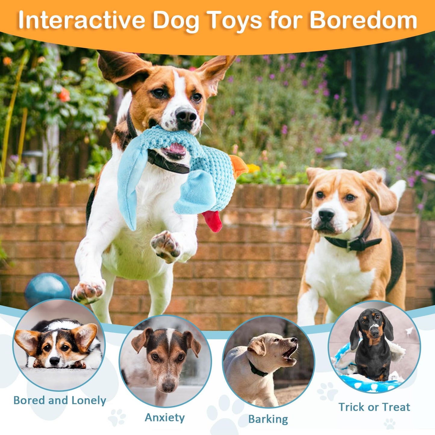 Squeaky Dog Toys for Large Dogs: Plush Dog Toys with Soft Fabric - Pet Toys for Small, Medium, and Large Dogs - Puppy Toys to Keep Them Busy