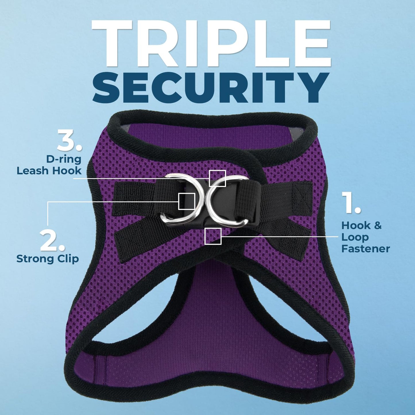 Voyager Step-In Air Dog Harness - All Weather Mesh, Reflective, No Pull Harness for Small, Medium Dogs, Cats - Secure with Hook & Loop Fastener, Buckle, Double D-Rings - Black/Black Trim, S
