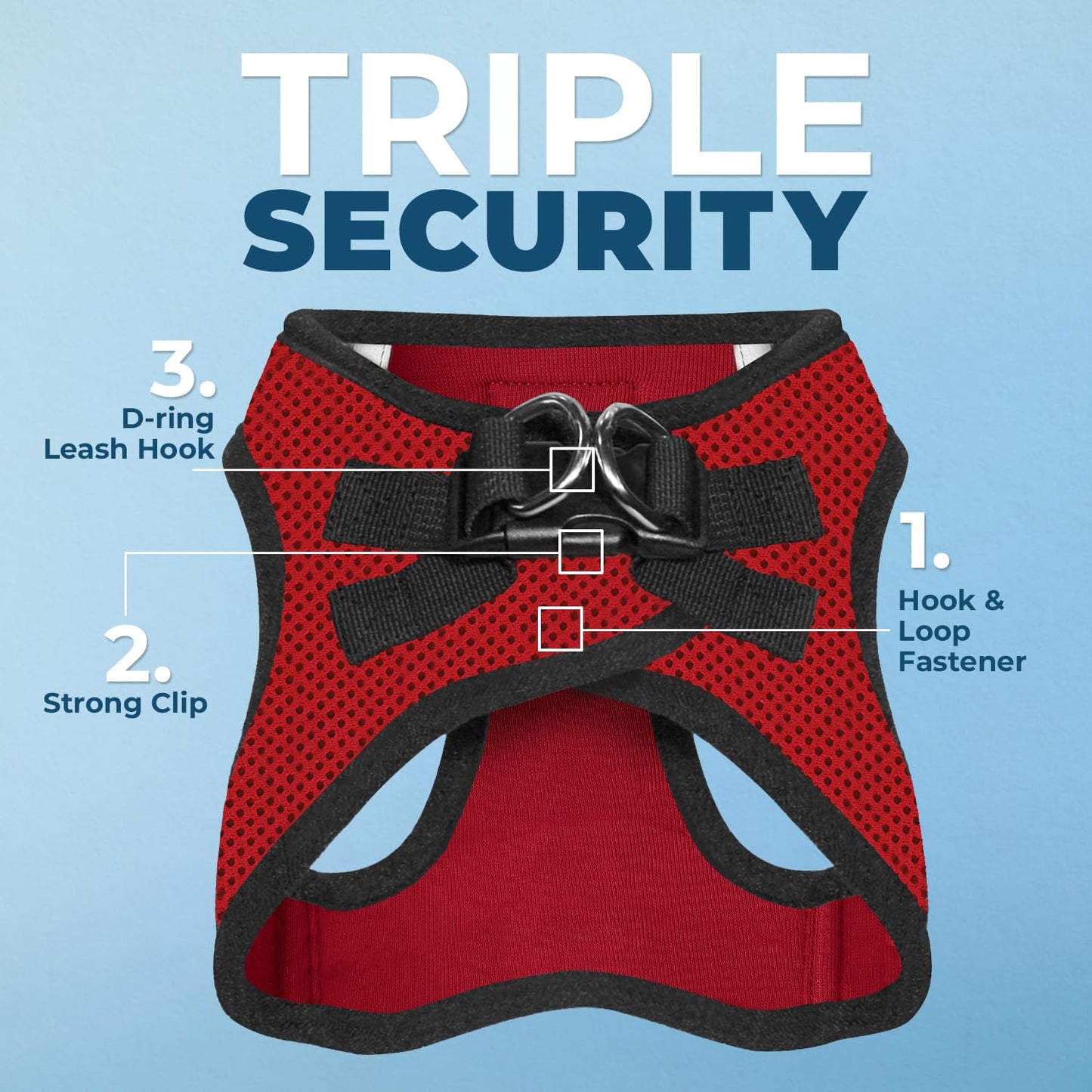 Voyager Step-In Air Dog Harness - All Weather Mesh, Reflective, No Pull Harness for Small, Medium Dogs, Cats - Secure with Hook & Loop Fastener, Buckle, Double D-Rings - Black/Black Trim, S