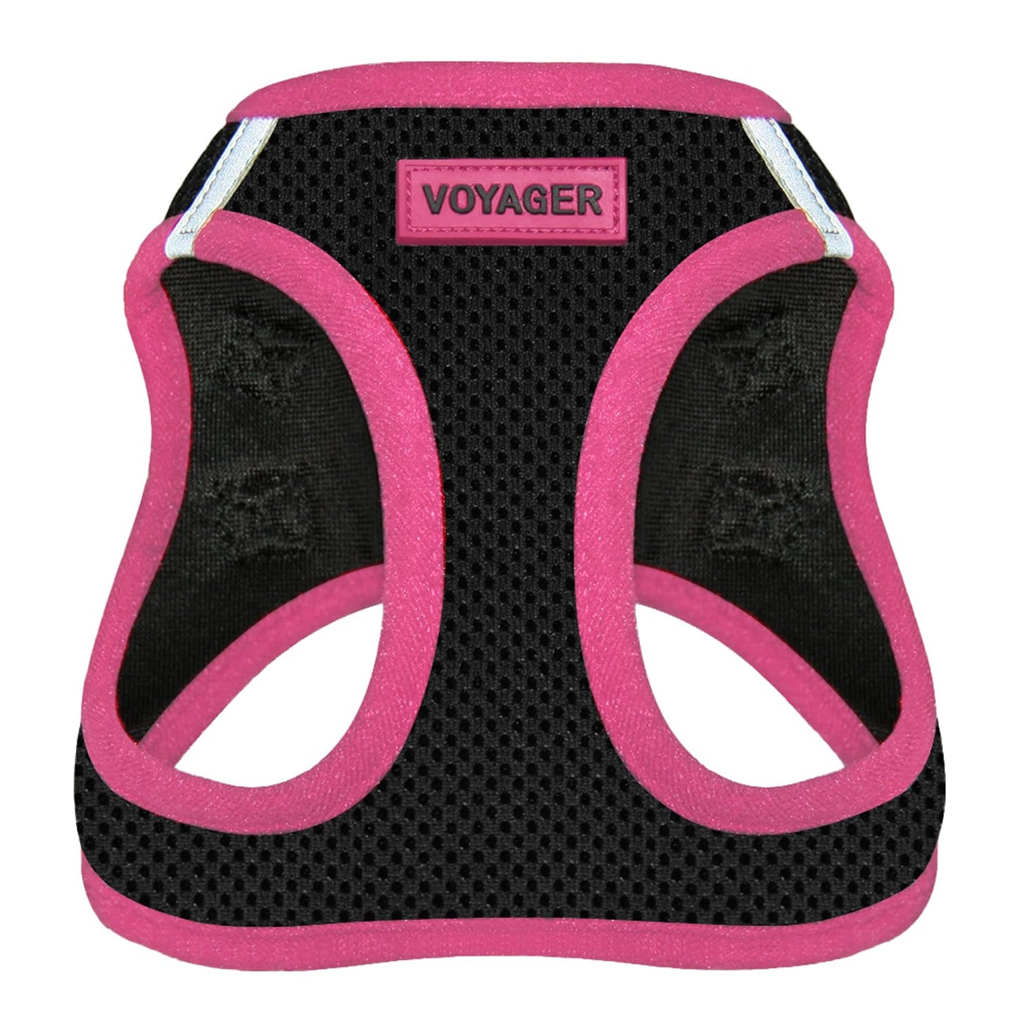 Voyager Step-In Air Dog Harness - All Weather Mesh, Reflective, No Pull Harness for Small, Medium Dogs, Cats - Secure with Hook & Loop Fastener, Buckle, Double D-Rings - Black/Black Trim, S