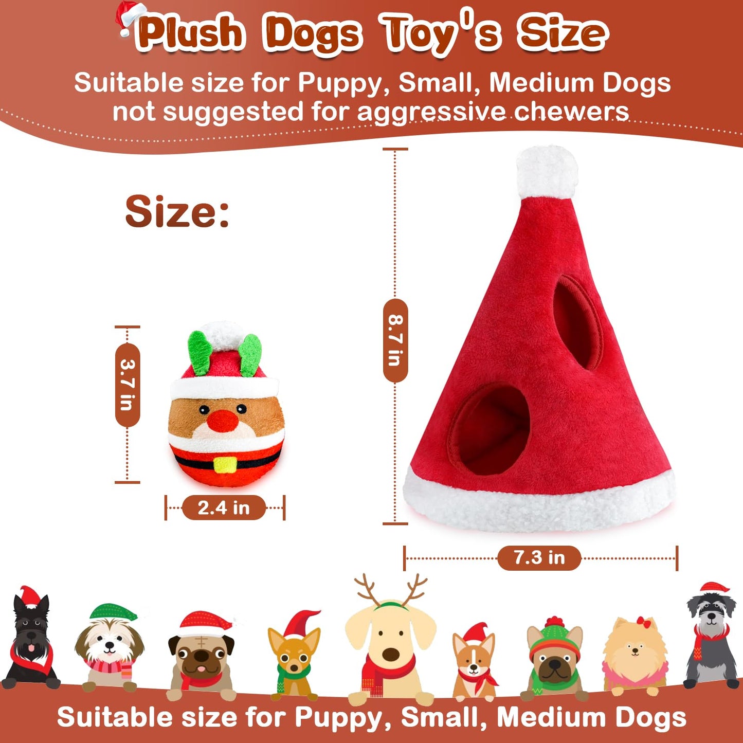 Squeaky Dog Toys for Large Dogs: Plush Dog Toys with Soft Fabric - Pet Toys for Small, Medium, and Large Dogs - Puppy Toys to Keep Them Busy