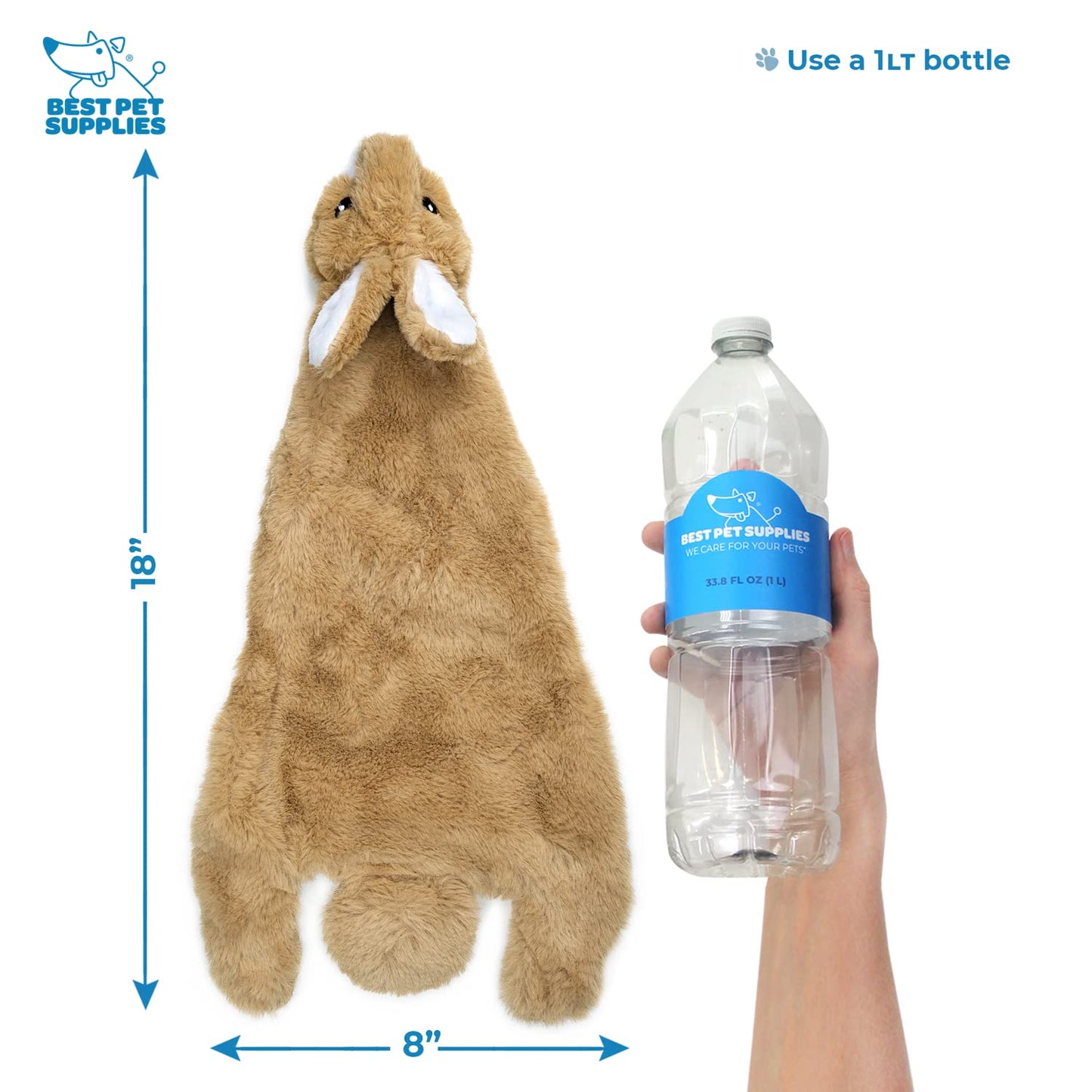 Best Pet Supplies 2-in-1 Stuffless Squeaky Dog Toys with Soft, Durable Fabric for Small, Medium, and Large Pets, No Stuffing for Indoor Play, Supports Active Biting and Play - 1Wild Duck, Small