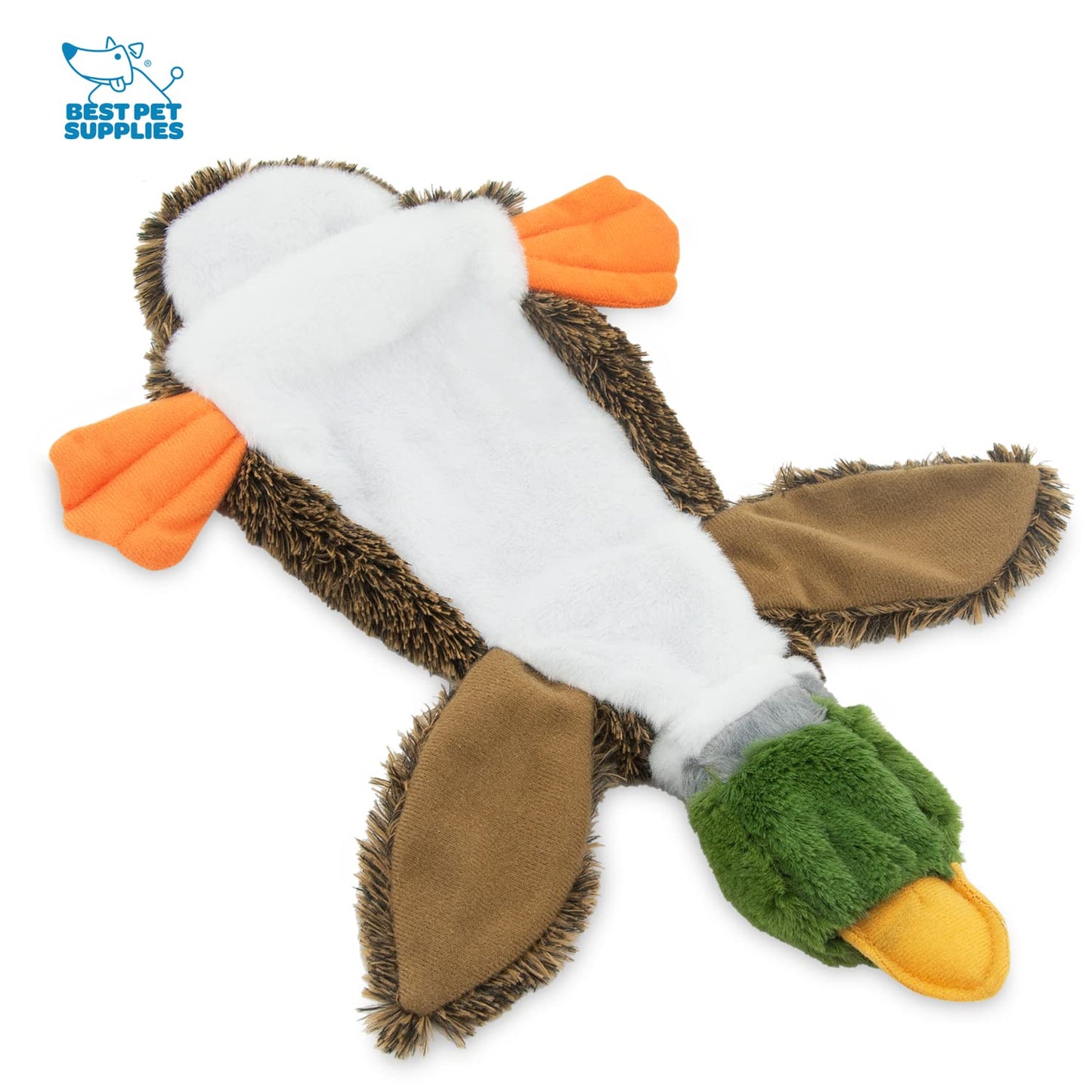 Best Pet Supplies 2-in-1 Stuffless Squeaky Dog Toys with Soft, Durable Fabric for Small, Medium, and Large Pets, No Stuffing for Indoor Play, Supports Active Biting and Play - 1Wild Duck, Small