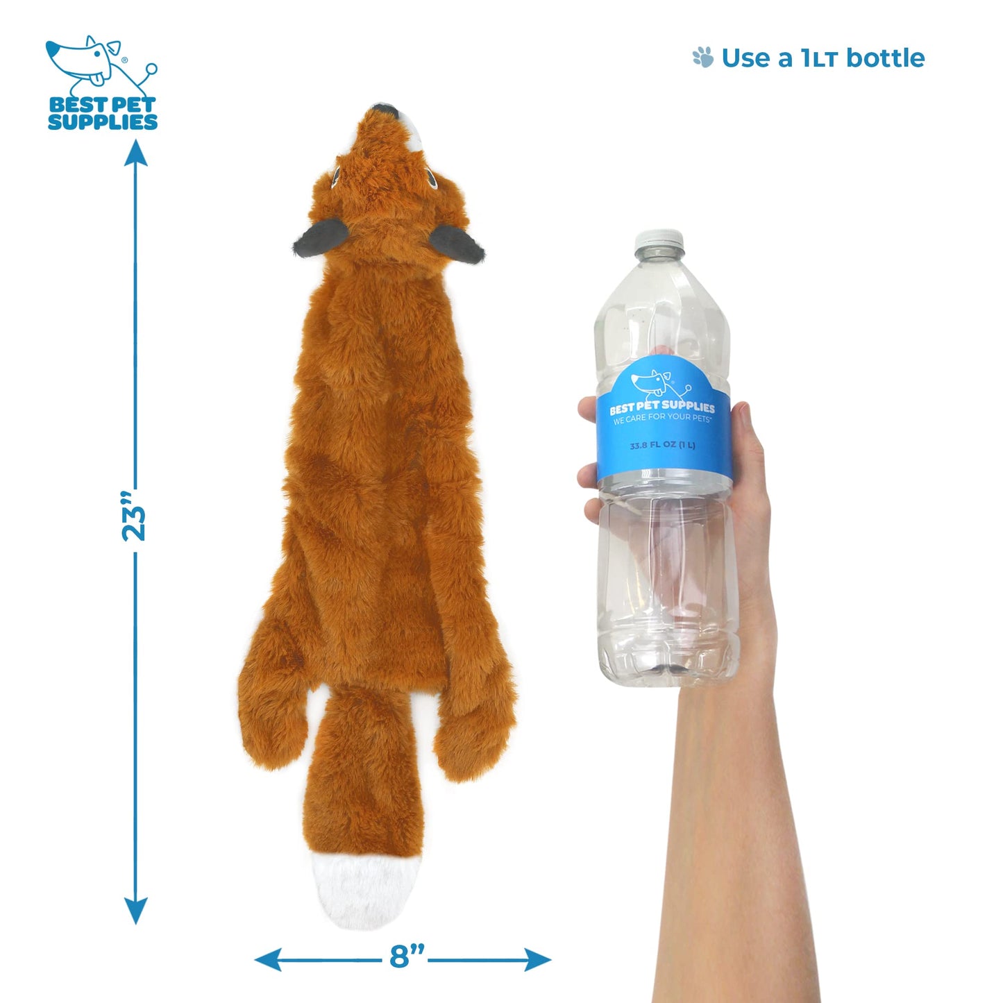 Best Pet Supplies 2-in-1 Stuffless Squeaky Dog Toys with Soft, Durable Fabric for Small, Medium, and Large Pets, No Stuffing for Indoor Play, Supports Active Biting and Play - 1Wild Duck, Small