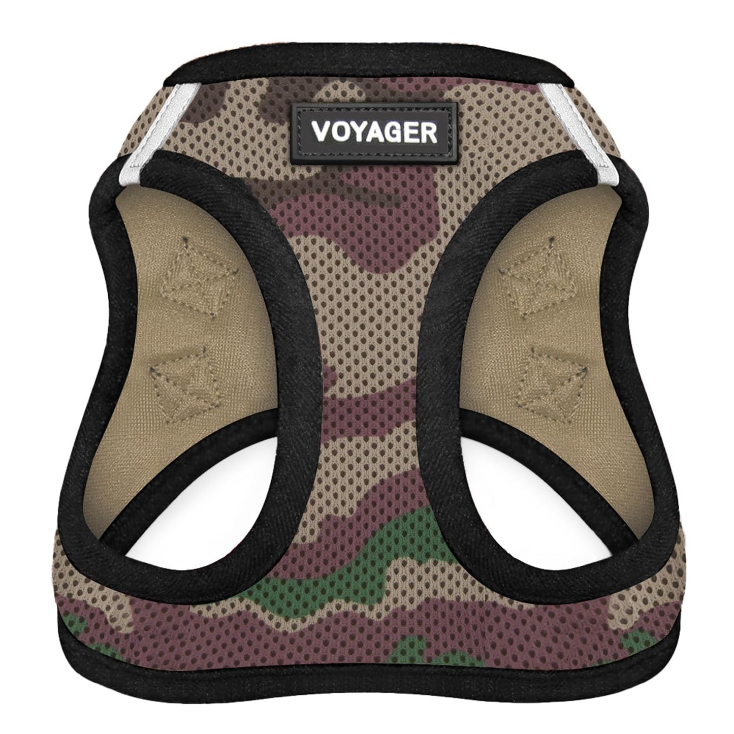 Voyager Step-In Air Dog Harness - All Weather Mesh, Reflective, No Pull Harness for Small, Medium Dogs, Cats - Secure with Hook & Loop Fastener, Buckle, Double D-Rings - Black/Black Trim, S