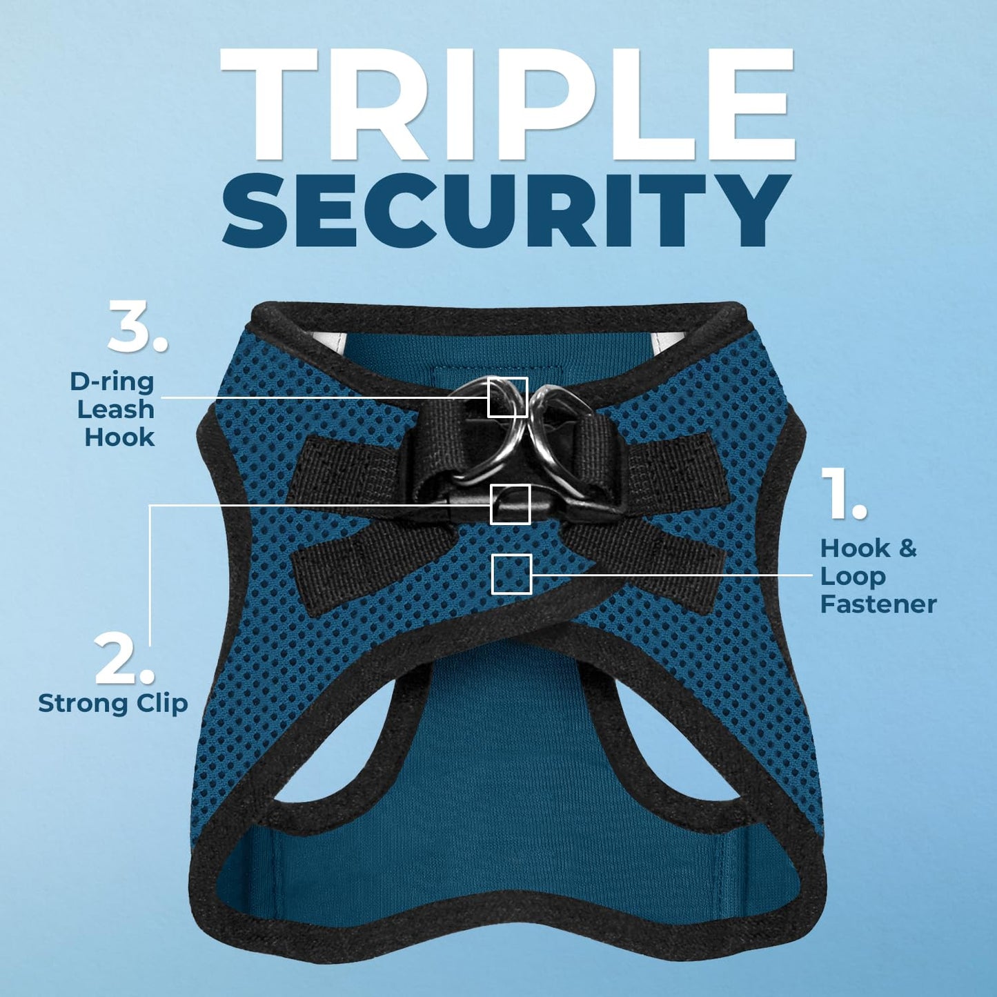 Voyager Step-In Air Dog Harness - All Weather Mesh, Reflective, No Pull Harness for Small, Medium Dogs, Cats - Secure with Hook & Loop Fastener, Buckle, Double D-Rings - Black/Black Trim, S
