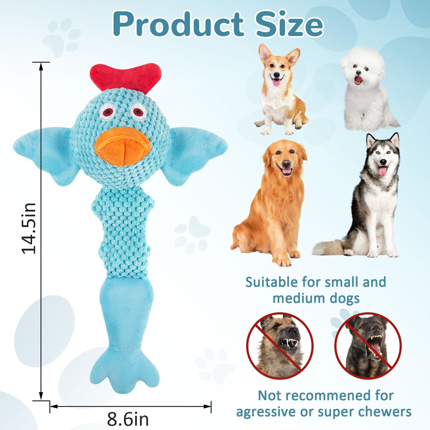 Squeaky Dog Toys for Large Dogs: Plush Dog Toys with Soft Fabric - Pet Toys for Small, Medium, and Large Dogs - Puppy Toys to Keep Them Busy