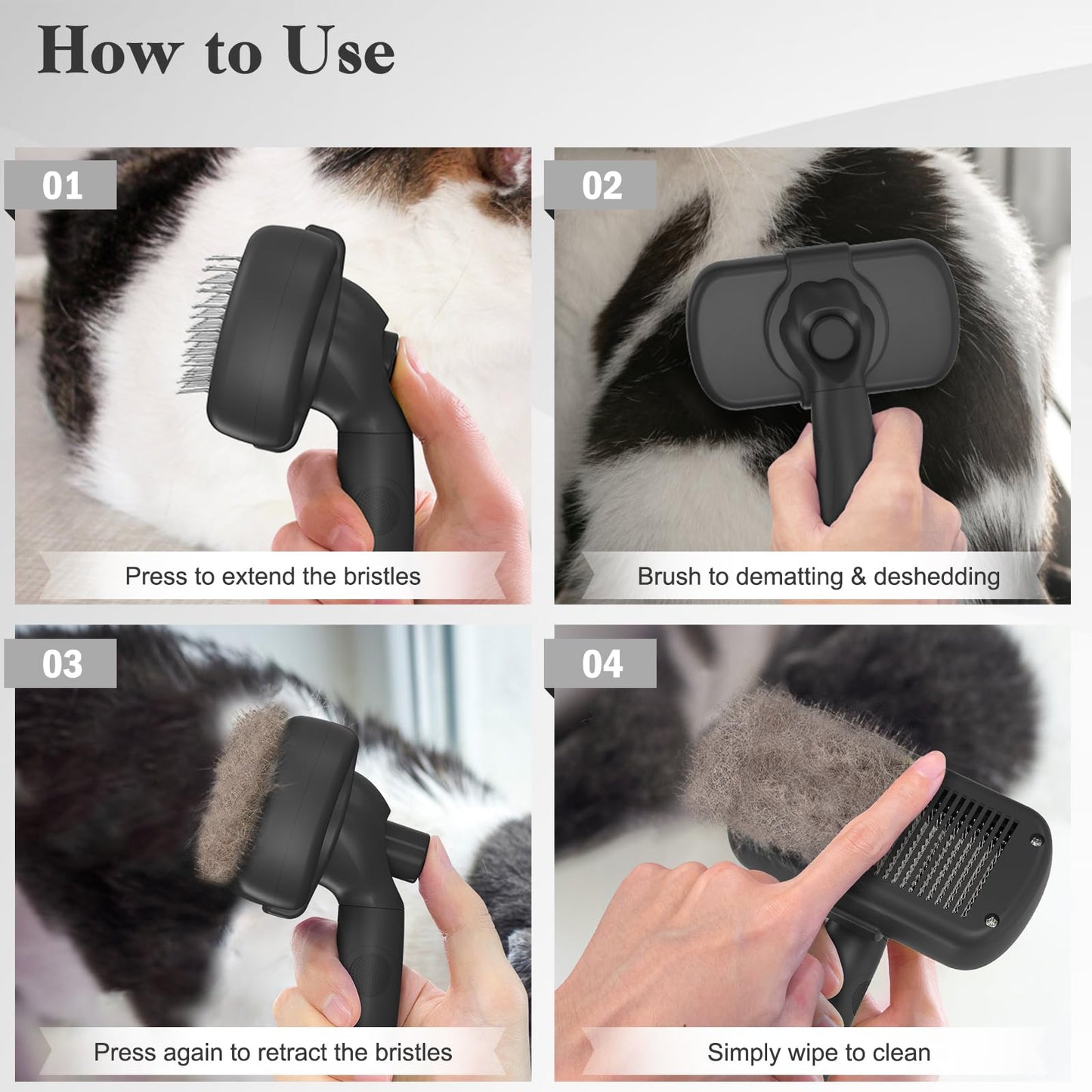 Swihauk Self Cleaning Slicker Brush for Dogs & Cats, Skin Friendly Grooming Cat Brush, Dog Brush for Shedding, Deshedding Brush, Hair Brush Puppy Brush for Haired Dogs, Pet Supplies Accessories, Blue