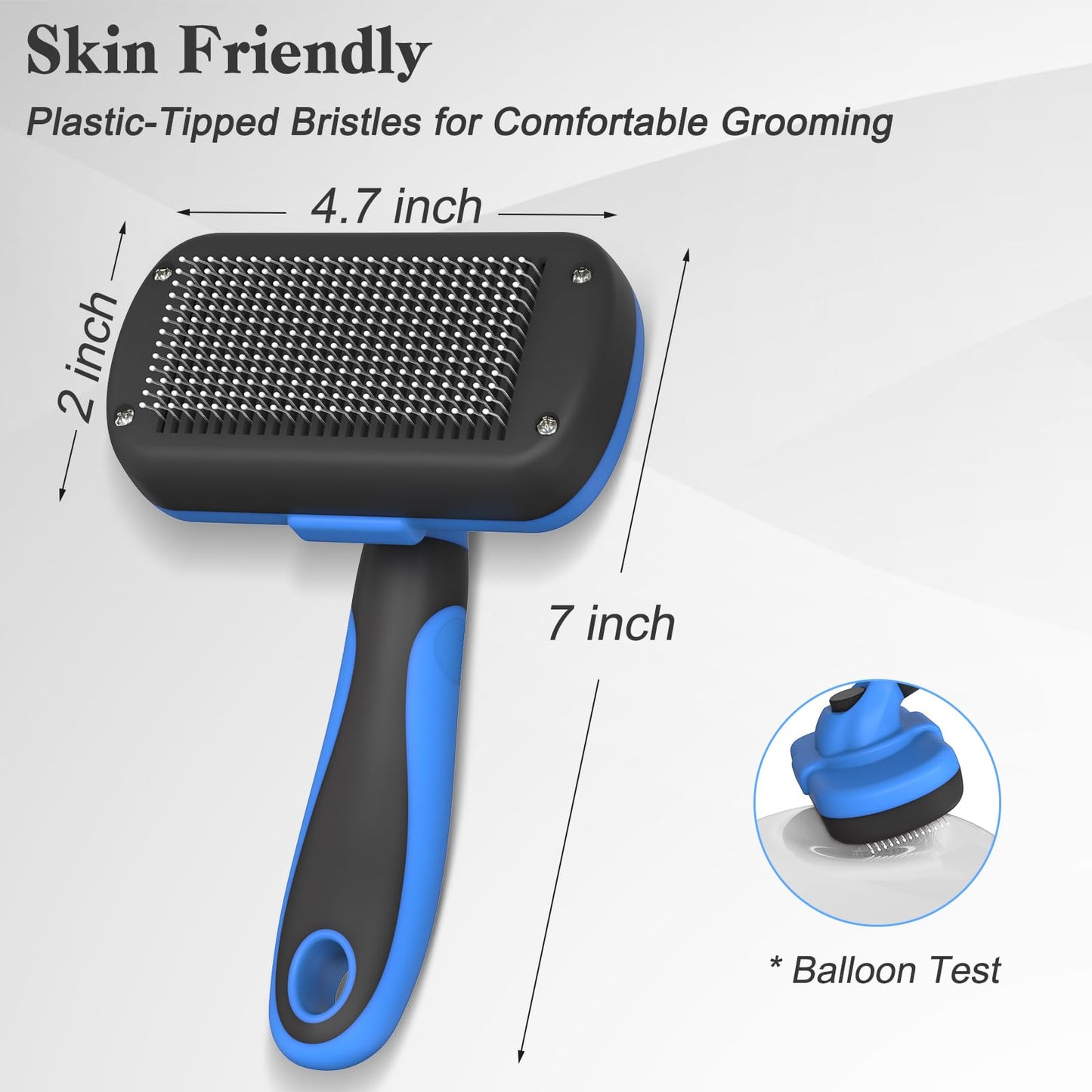 Swihauk Self Cleaning Slicker Brush for Dogs & Cats, Skin Friendly Grooming Cat Brush, Dog Brush for Shedding, Deshedding Brush, Hair Brush Puppy Brush for Haired Dogs, Pet Supplies Accessories, Blue
