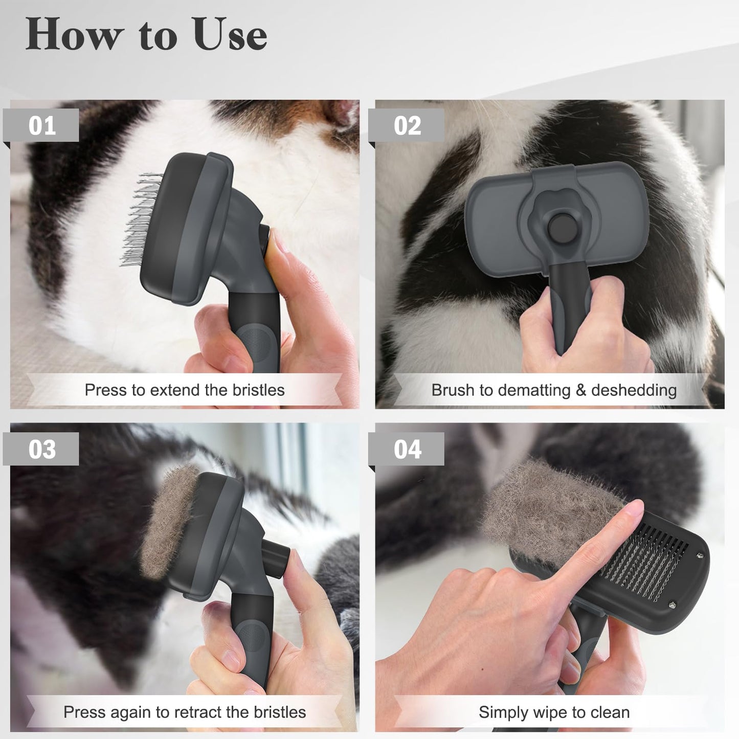 Swihauk Self Cleaning Slicker Brush for Dogs & Cats, Skin Friendly Grooming Cat Brush, Dog Brush for Shedding, Deshedding Brush, Hair Brush Puppy Brush for Haired Dogs, Pet Supplies Accessories, Blue